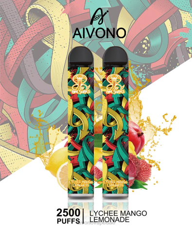 Aivono AIM SNAKE 2500 عصير ليمون ليتشي ومانجو NX24D6308 | Aivono Puffs